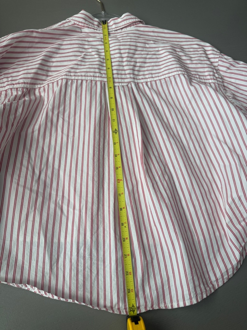 J. Crew Red and White Striped Cotton Button-Down Shirt Size M - Picture 8 of 9